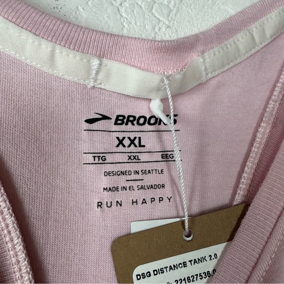 Brooks Tank Top Knit Shirt Tee DSG Distance 2.0 Empower Her Pink Orchid Running - Picture 8 of 8